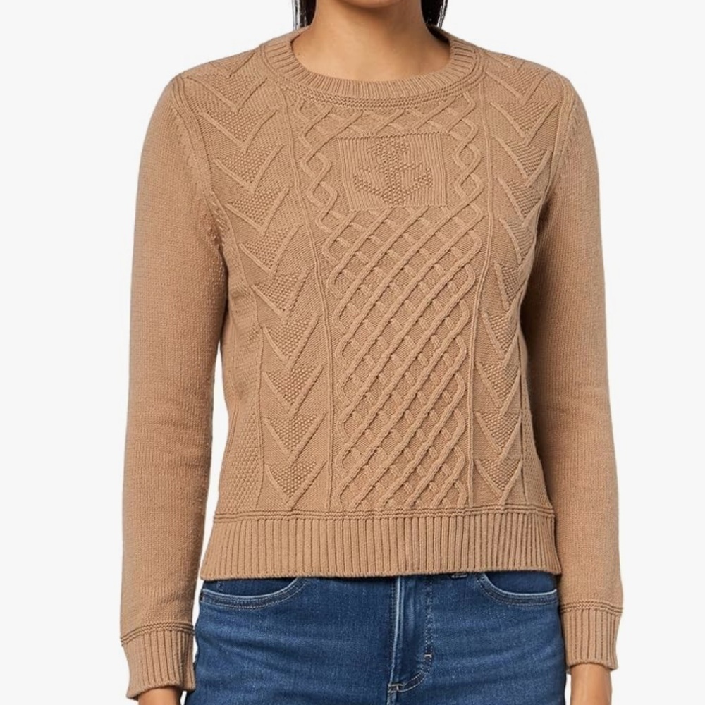 Nautica Women's Long Sleeve Anchor Crewneck Sweater